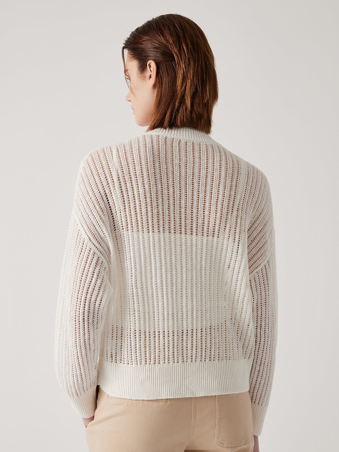 Keten Örgü Düğmeli Hırka