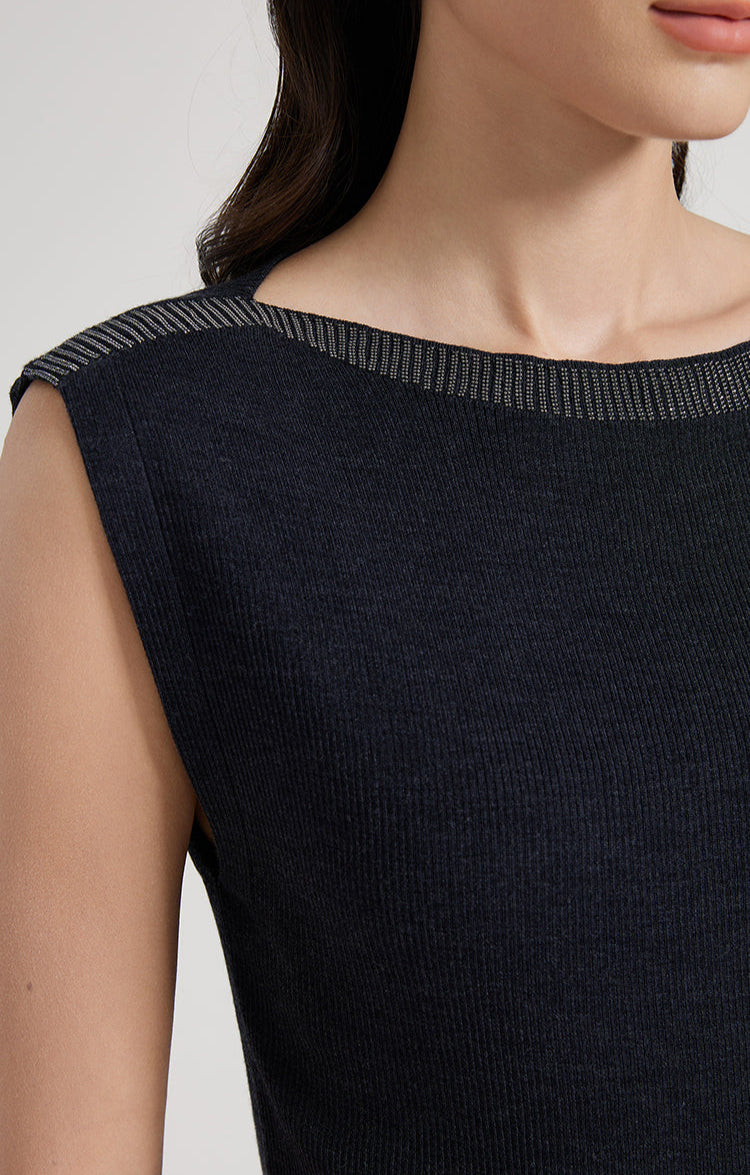 Yün & İpek Dar Kesim Kolsuz Yelek