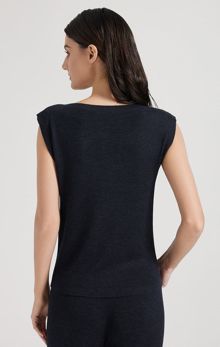 Yün & İpek Dar Kesim Kolsuz Yelek