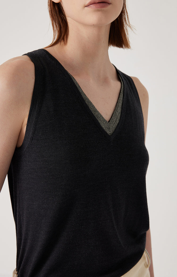 Yün & İpek Katmanlı Örgü Yelek