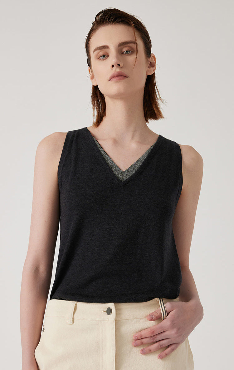 Yün & İpek Katmanlı Örgü Yelek