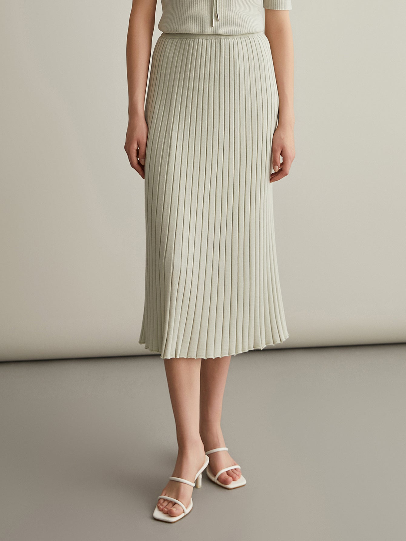 Merino Yünü İpek Balık Sırtı Etek