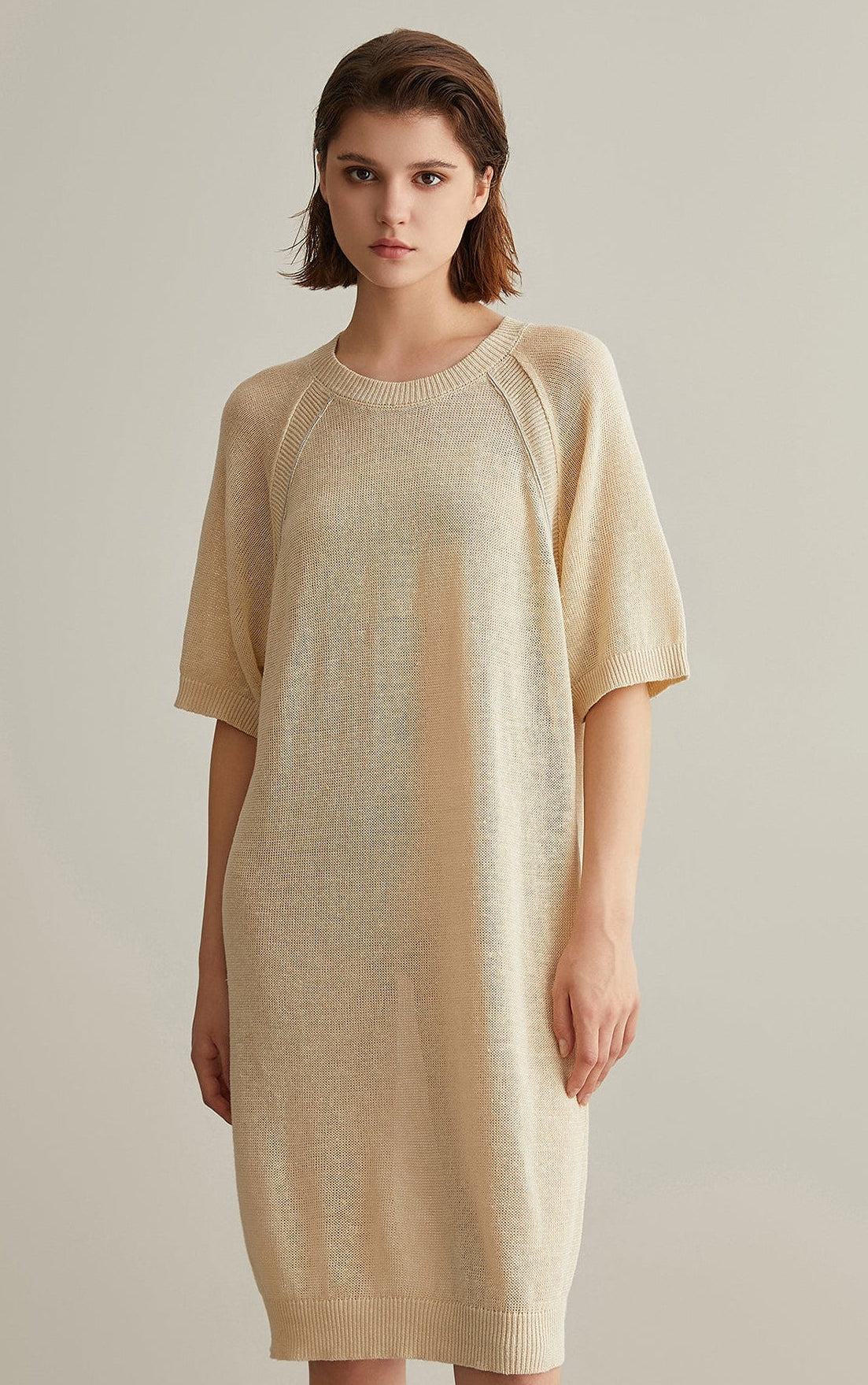 Keten Örgü Uzun Elbise