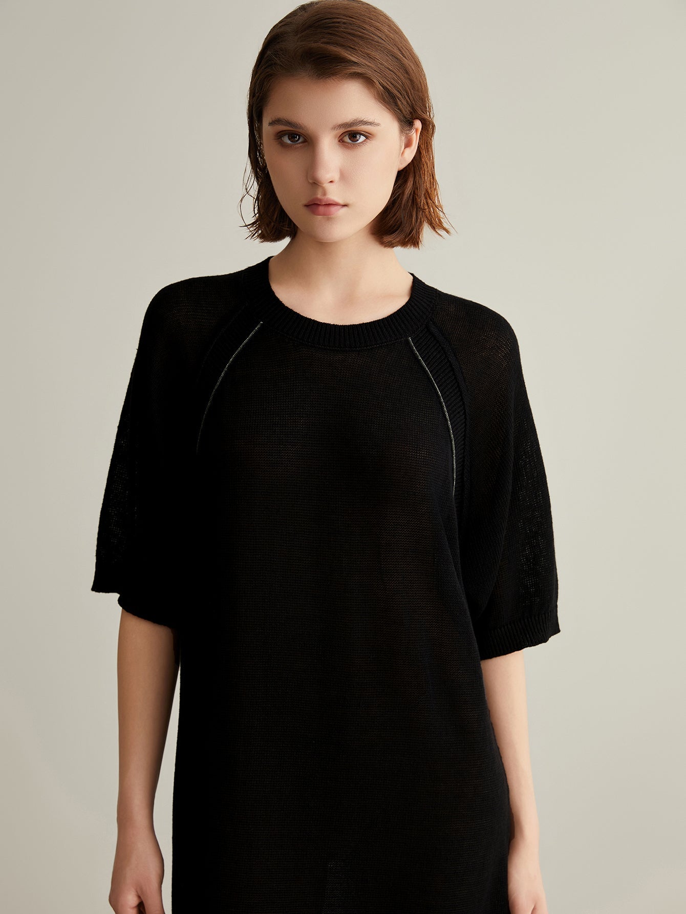 Keten Örgü Uzun Elbise