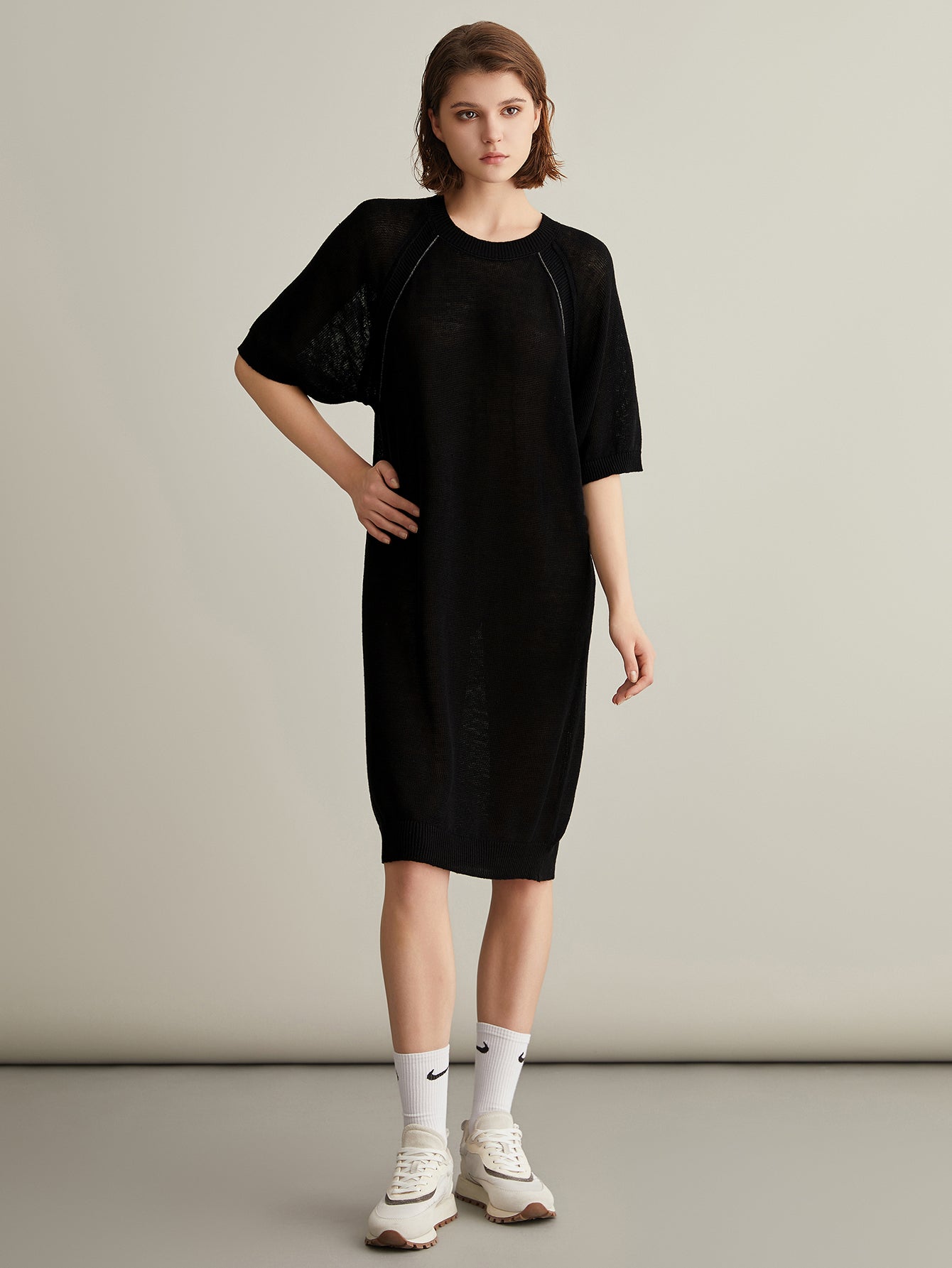 Keten Örgü Uzun Elbise