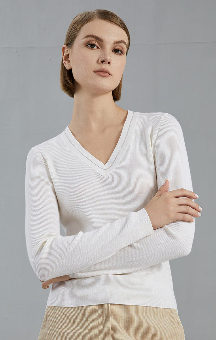 Merino Yünü Bisiklet Yaka Kazak