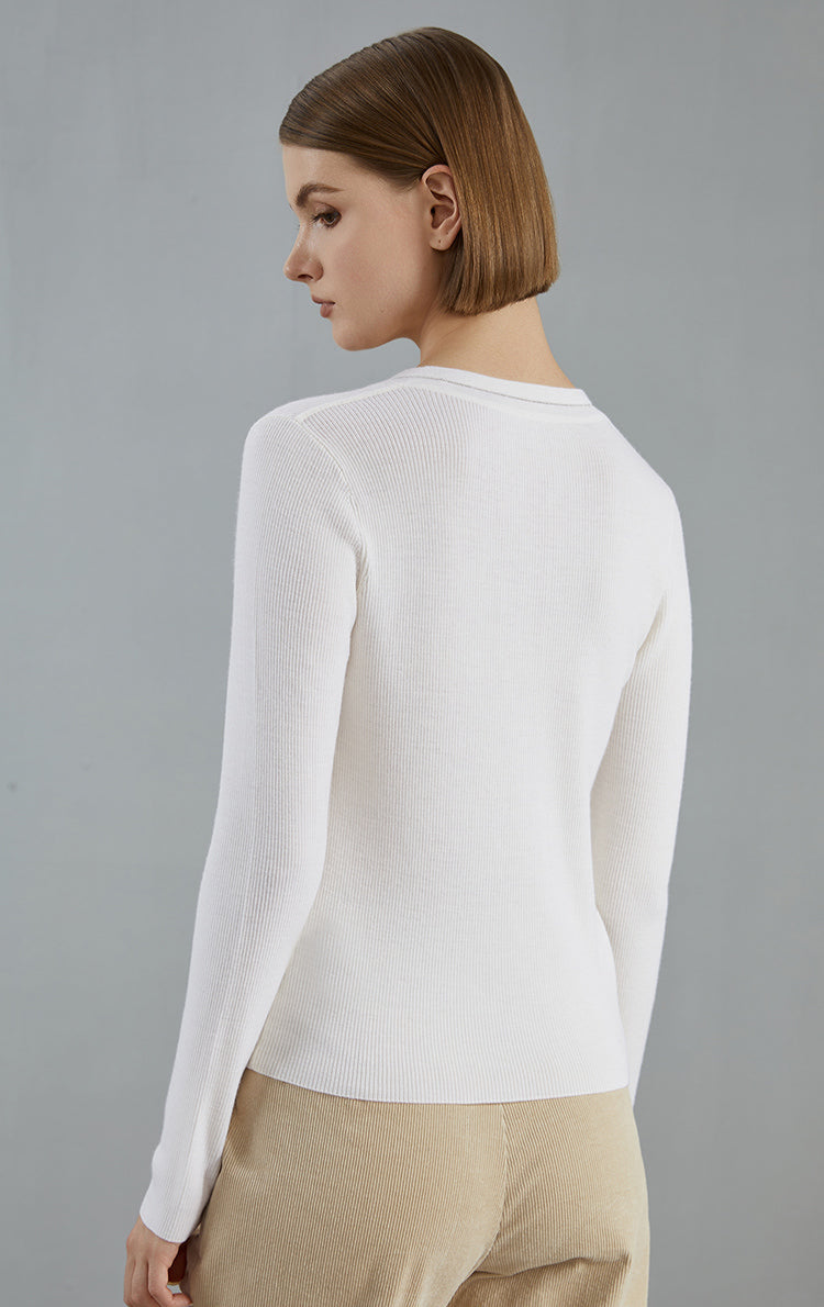 Merino Yünü Bisiklet Yaka Kazak