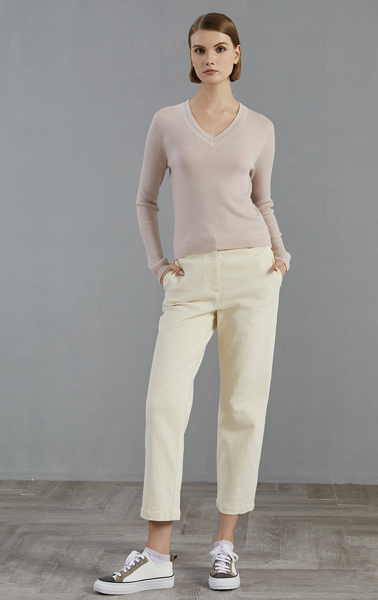 Merino Yünü Bisiklet Yaka Kazak