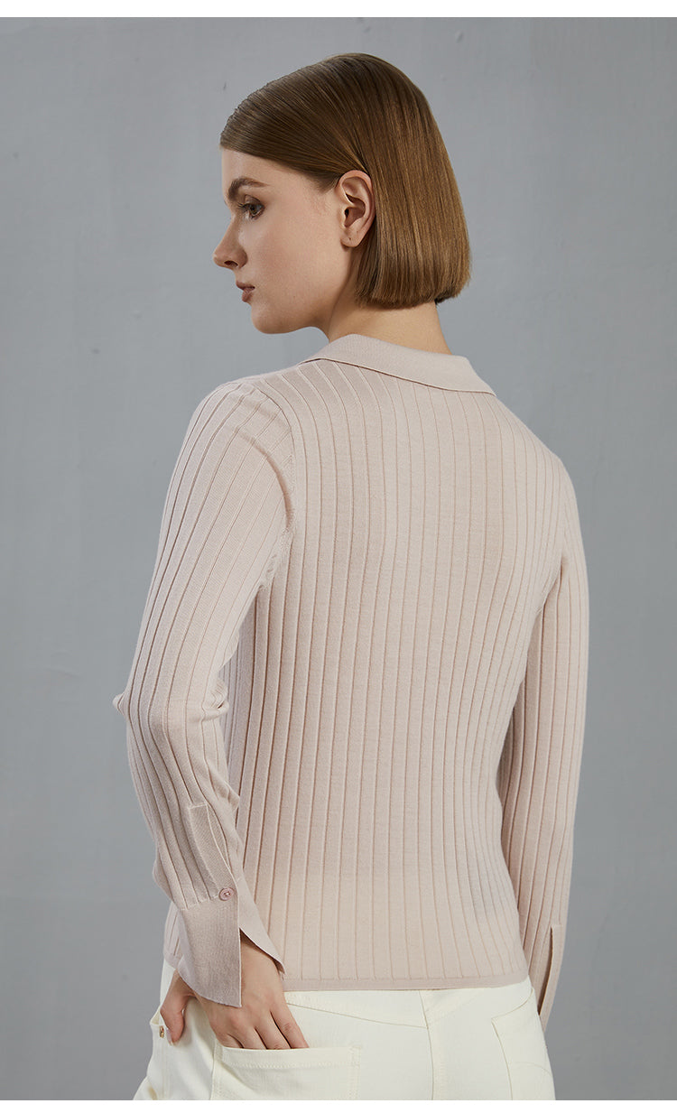 Merino Yünü Örgü Düğmelil Hırka