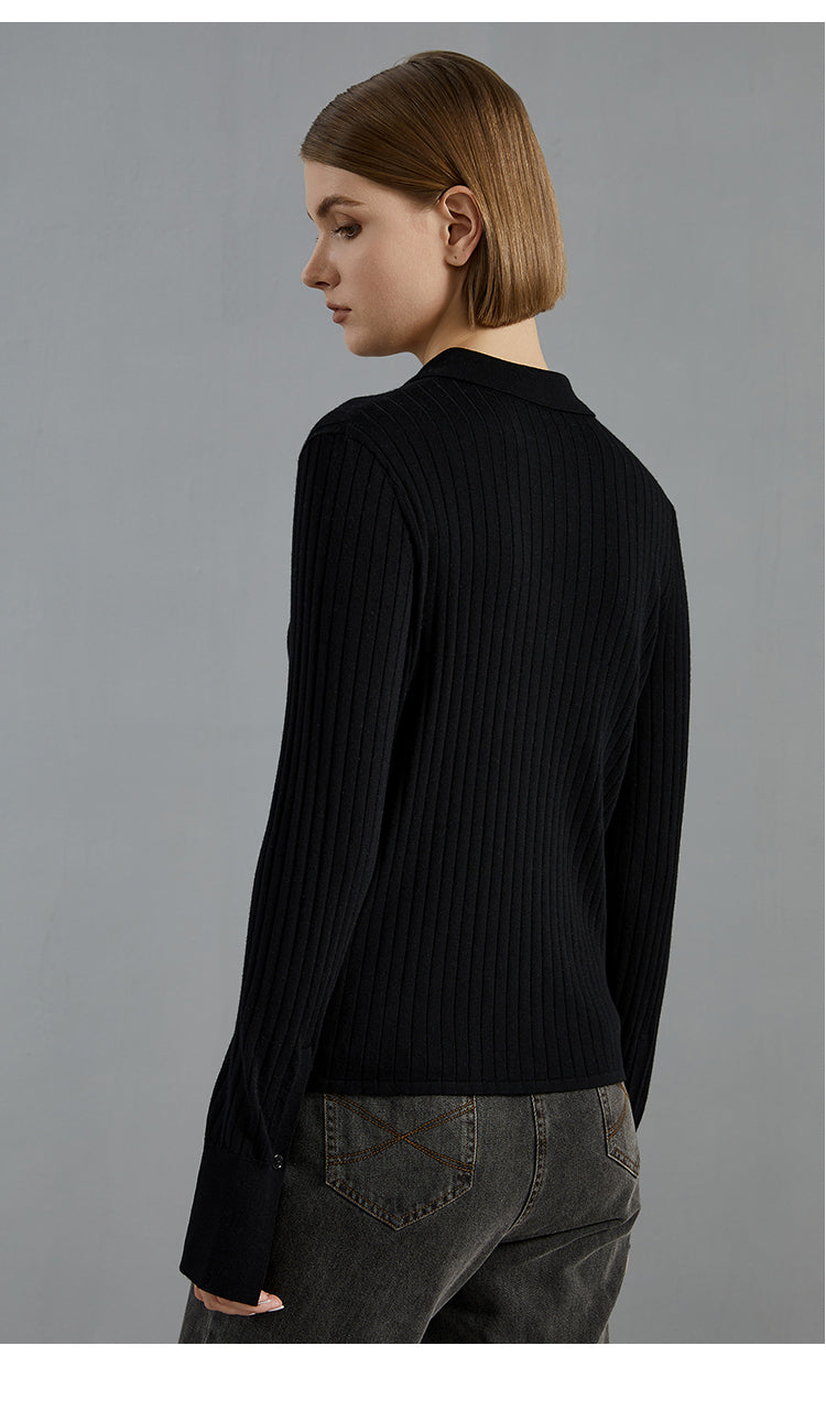 Merino Yünü Örgü Düğmelil Hırka