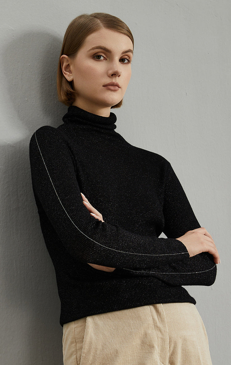 Merino Yünü Boğazlı Bluz