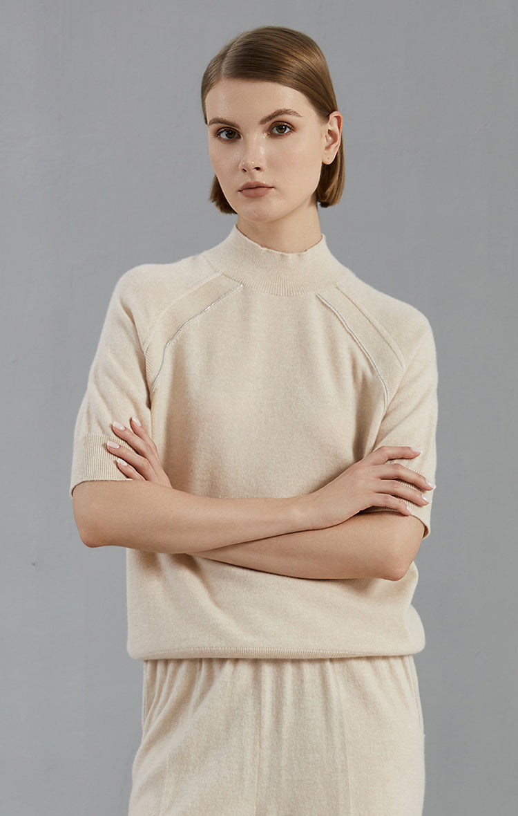 Saf Kaşmir Raglan Kazak