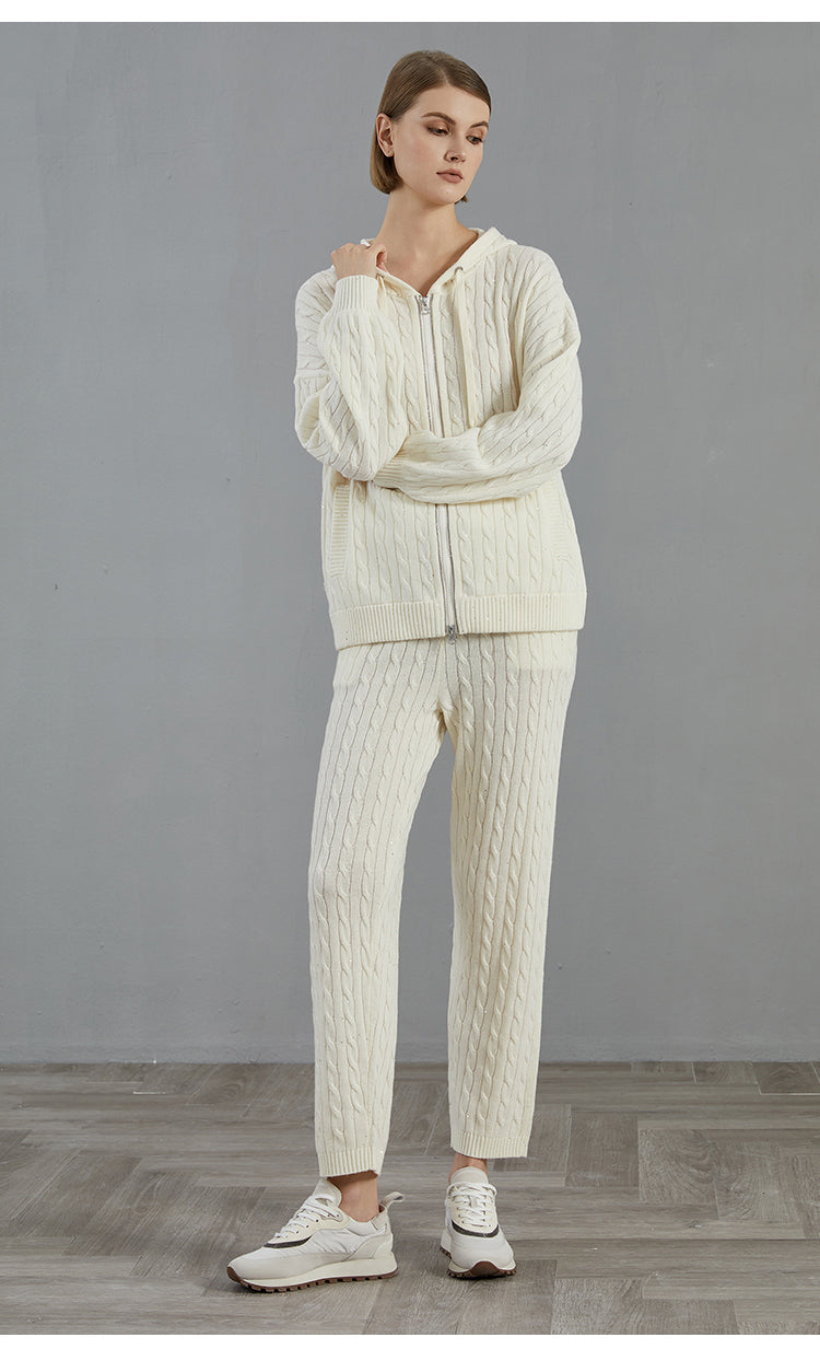 Merino Yünü Örgü Bol Paça Pantolon