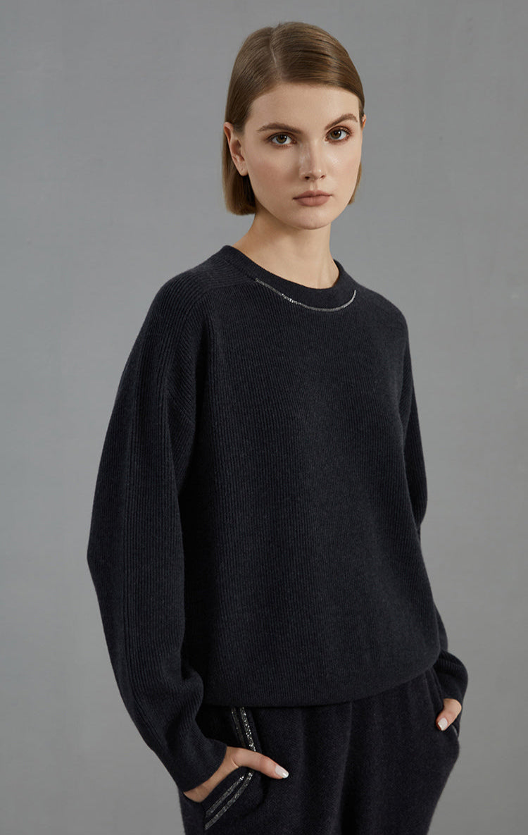 Yün Ribanalı Bisiklet Yaka Kazak