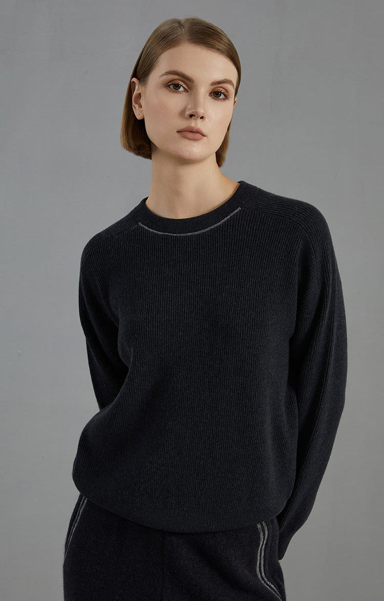 Yün Ribanalı Bisiklet Yaka Kazak