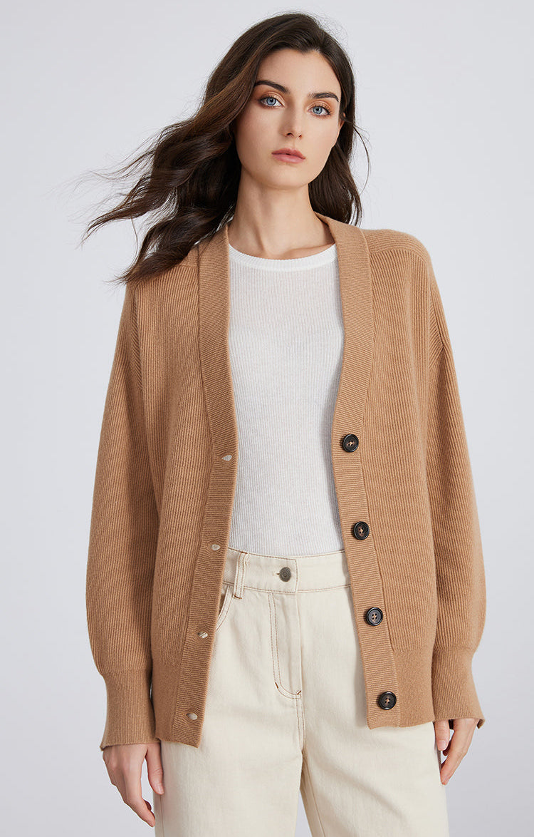 Merino Yünü Rahat Örgü Hırka