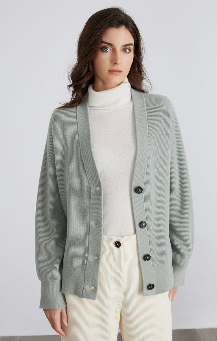 Merino Yünü Rahat Örgü Hırka