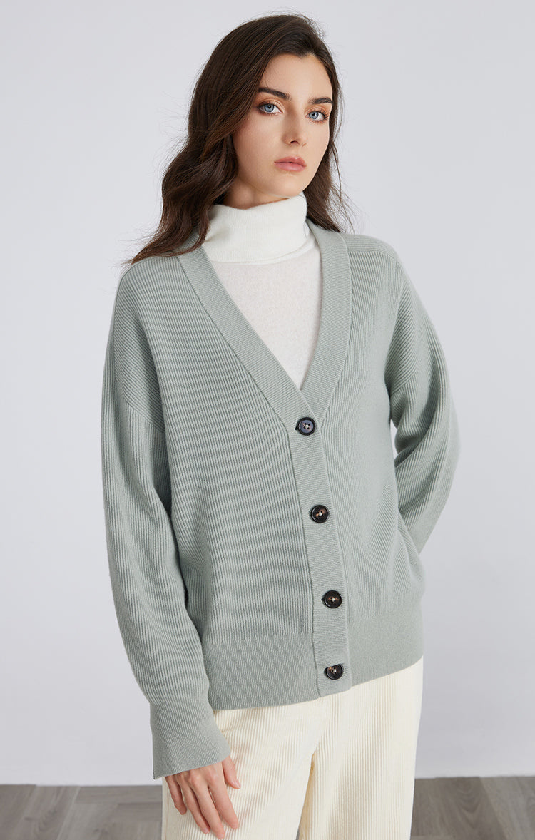 Merino Yünü Rahat Örgü Hırka