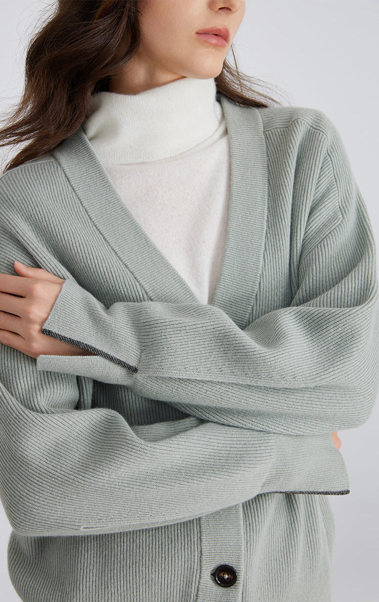 Merino Yünü Rahat Örgü Hırka