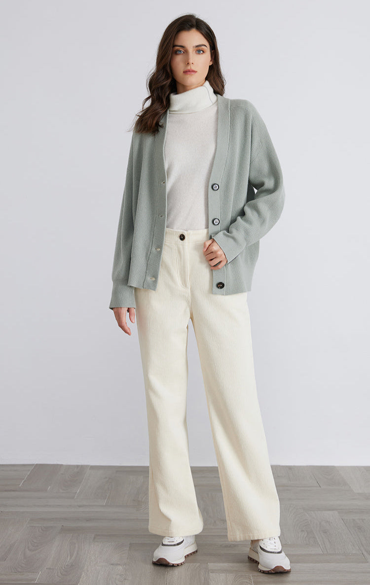 Merino Yünü Rahat Örgü Hırka