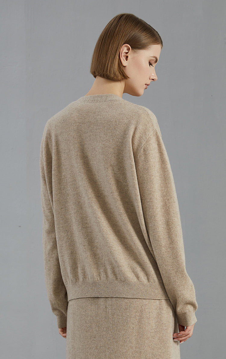 Saf Kaşmir V Yaka Hırka