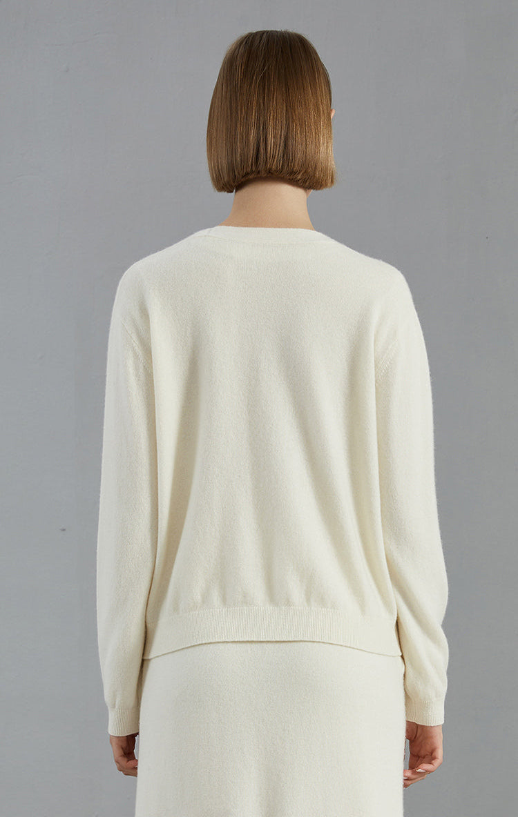 Saf Kaşmir V Yaka Hırka