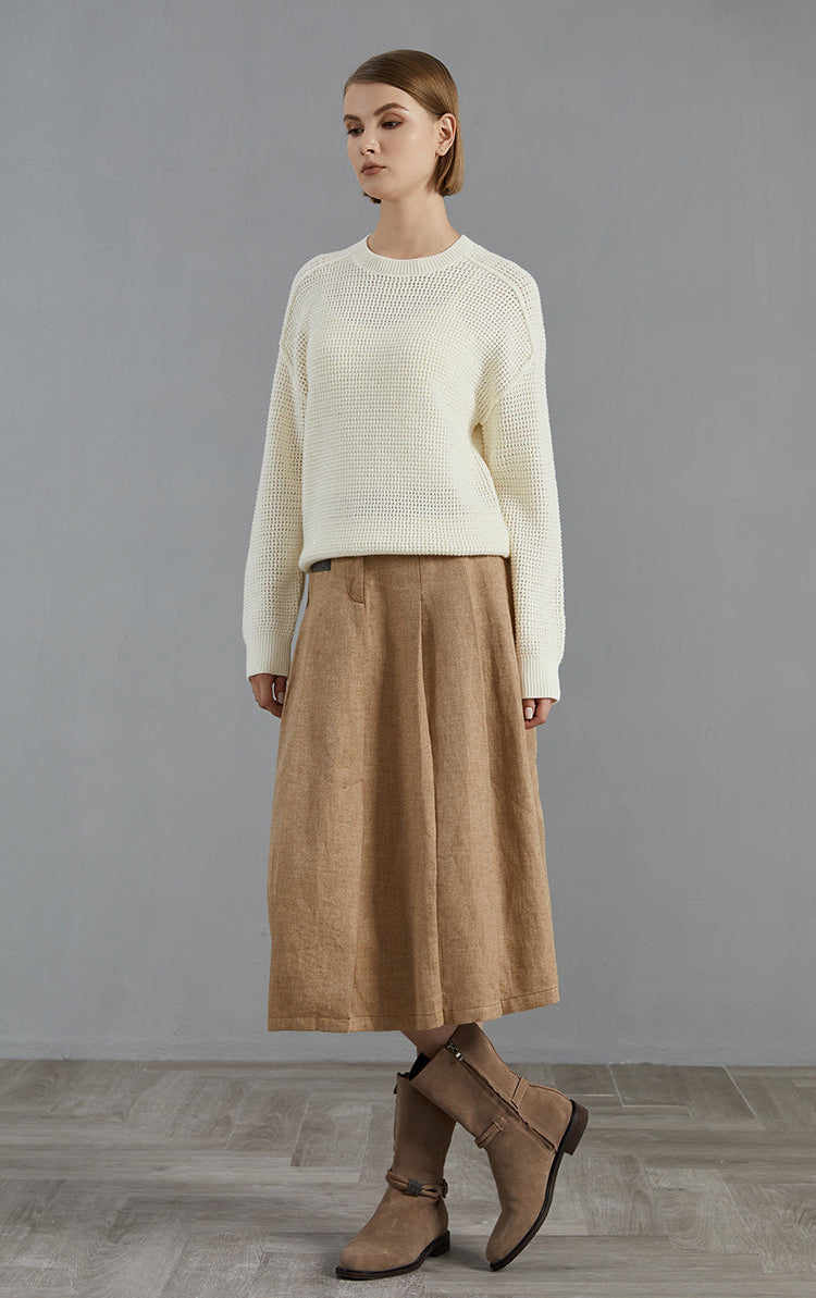 Merino Yünü Bisiklet Yaka Örgü Kazak