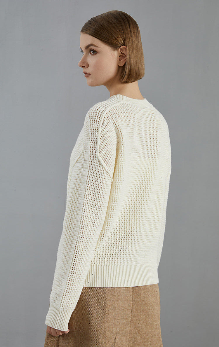 Merino Yünü Bisiklet Yaka Örgü Kazak