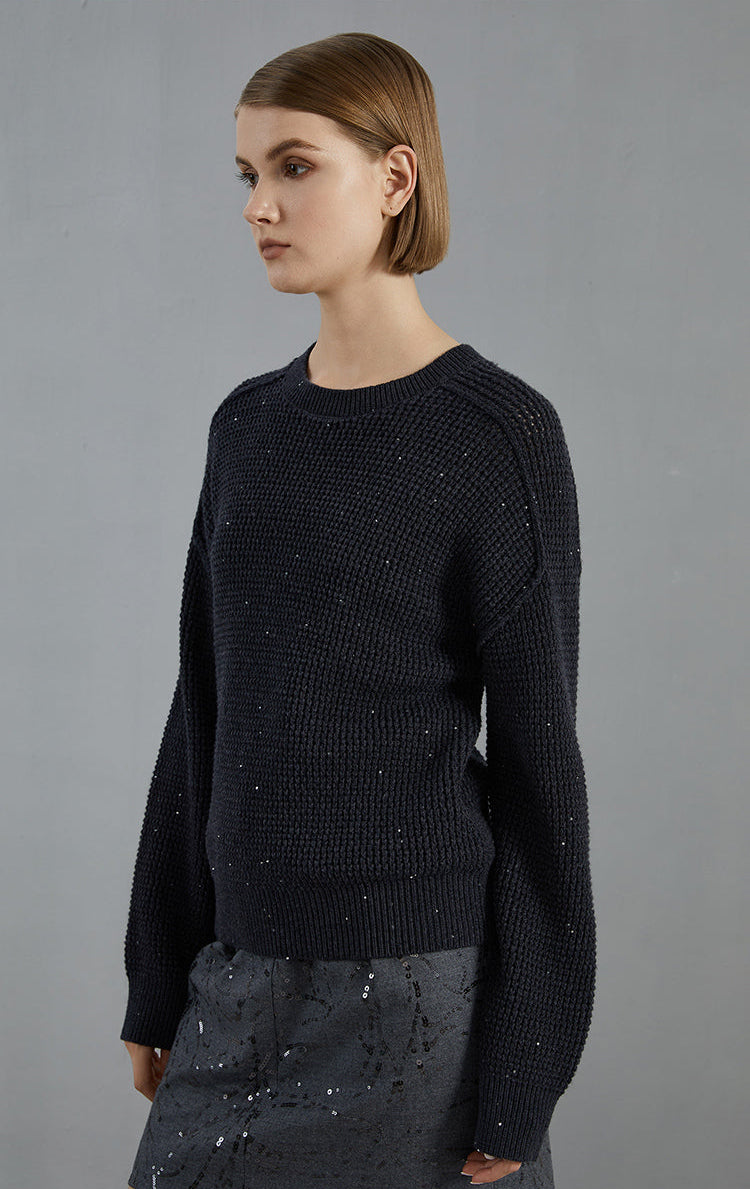 Merino Yünü Bisiklet Yaka Örgü Kazak