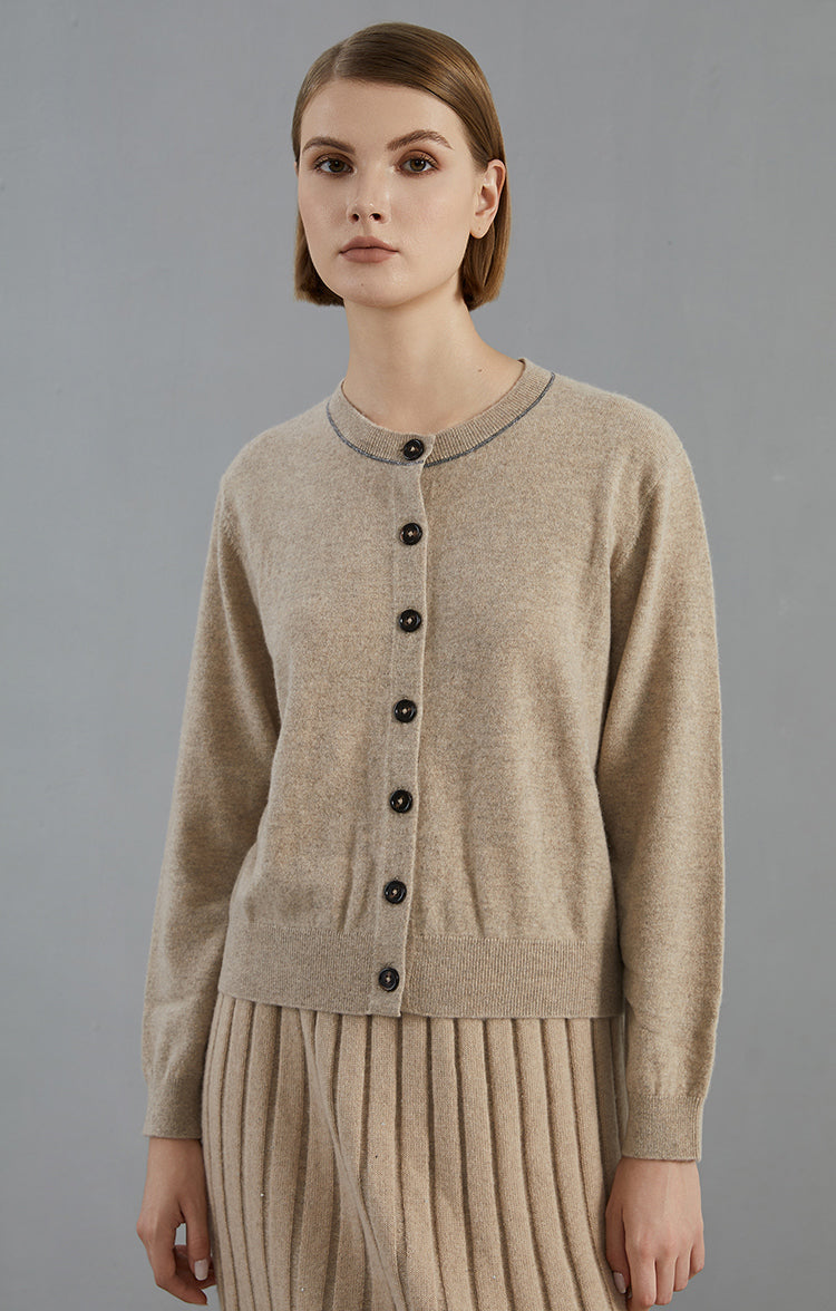 Saf Kaşmir İnce Dokulu Örgü Hırka