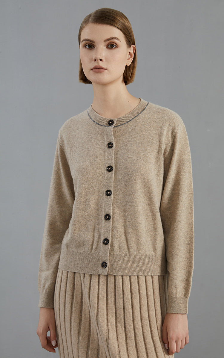 Saf Kaşmir İnce Dokulu Örgü Hırka