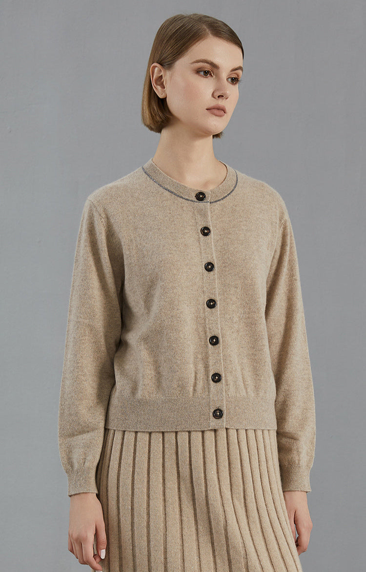 Saf Kaşmir İnce Dokulu Örgü Hırka