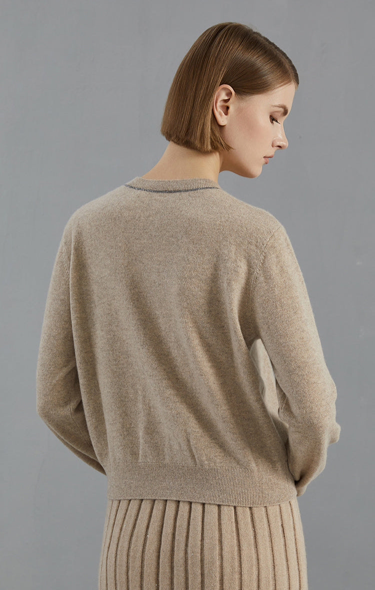 Saf Kaşmir İnce Dokulu Örgü Hırka