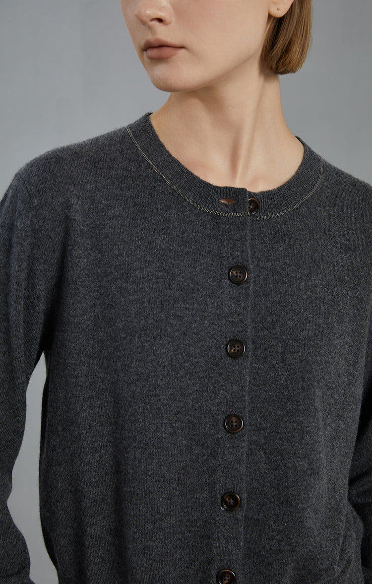 Saf Kaşmir İnce Dokulu Örgü Hırka