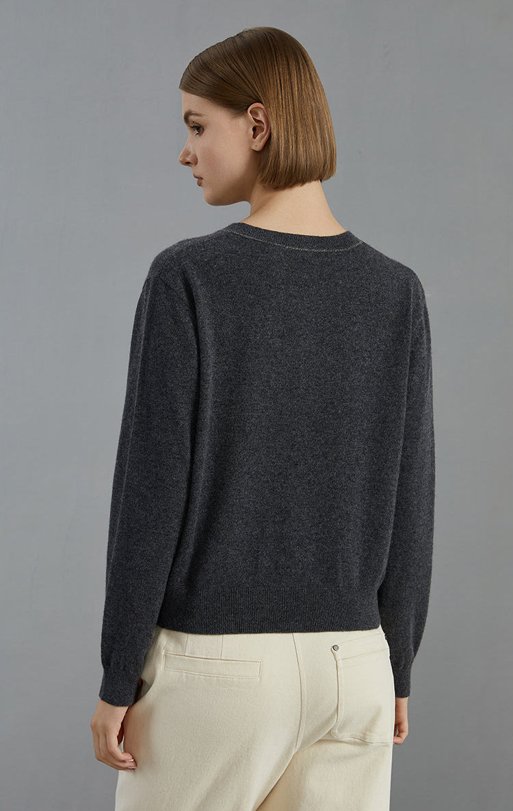 Saf Kaşmir İnce Dokulu Örgü Hırka