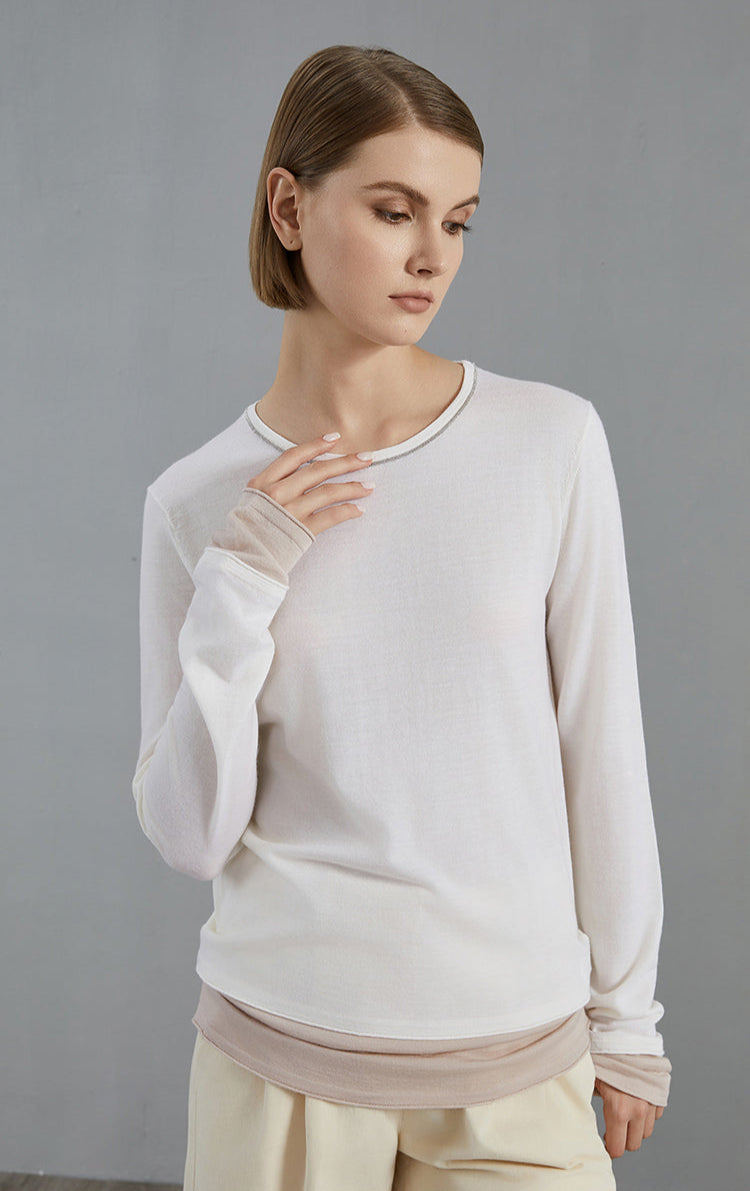 Merino Yünü Bisiklet Yaka Kazak