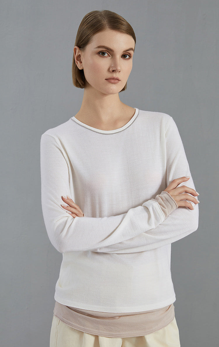 Merino Yünü Bisiklet Yaka Kazak