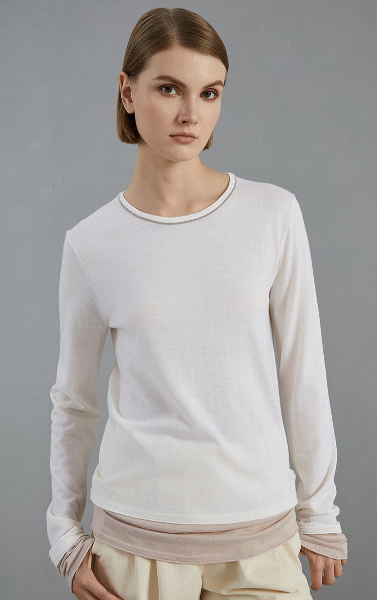 Merino Yünü Bisiklet Yaka Kazak