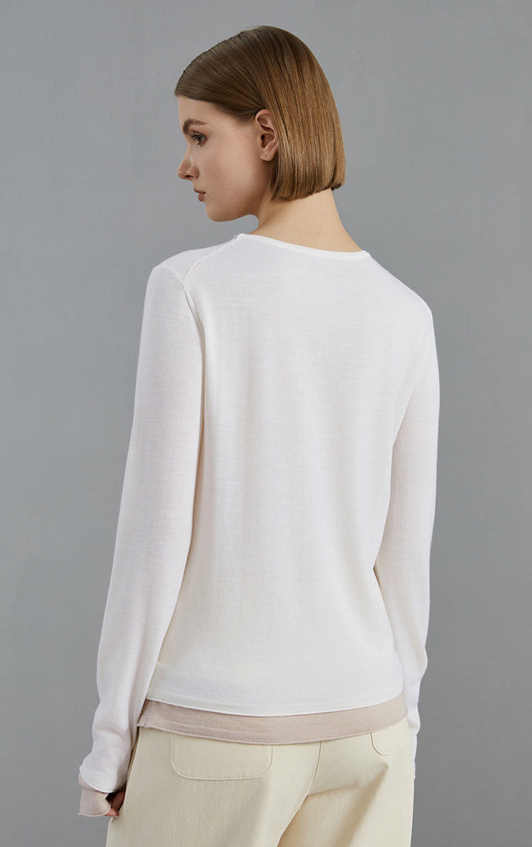 Merino Yünü Bisiklet Yaka Kazak