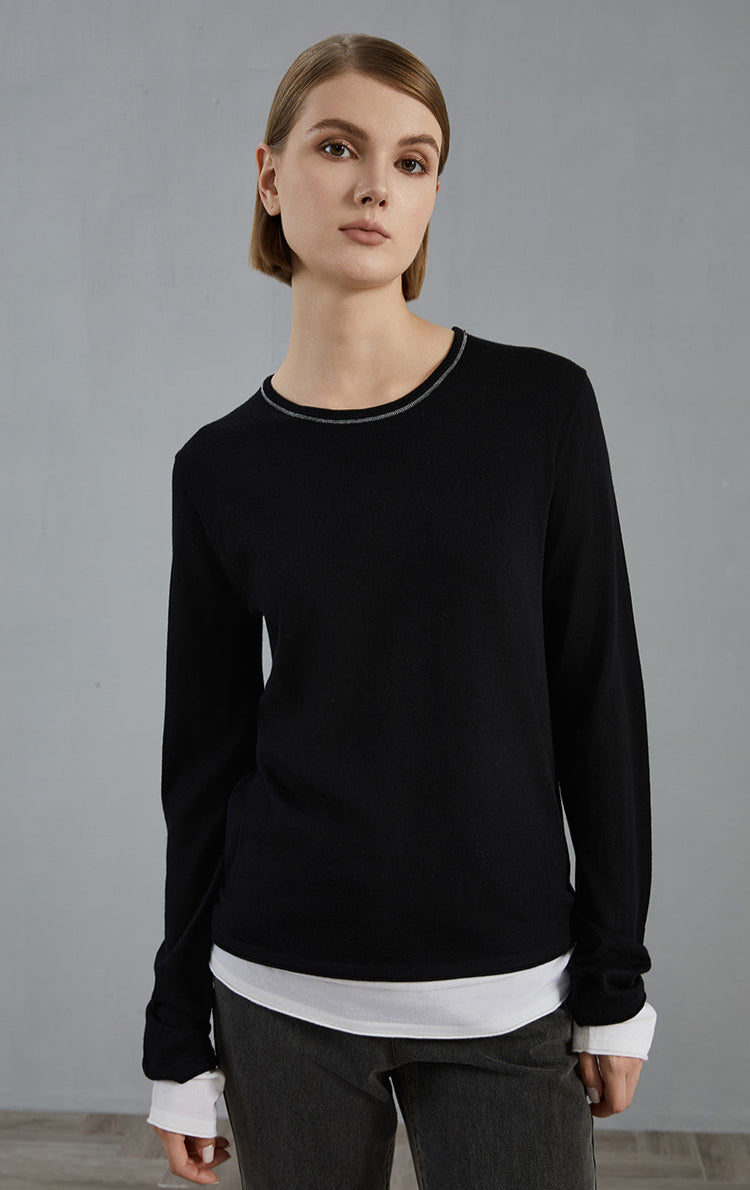 Merino Yünü Bisiklet Yaka Kazak