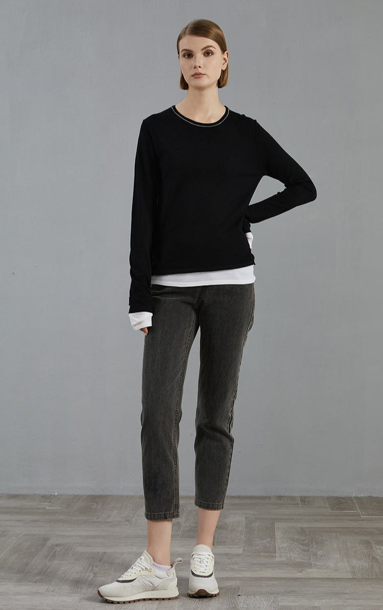 Merino Yünü Bisiklet Yaka Kazak