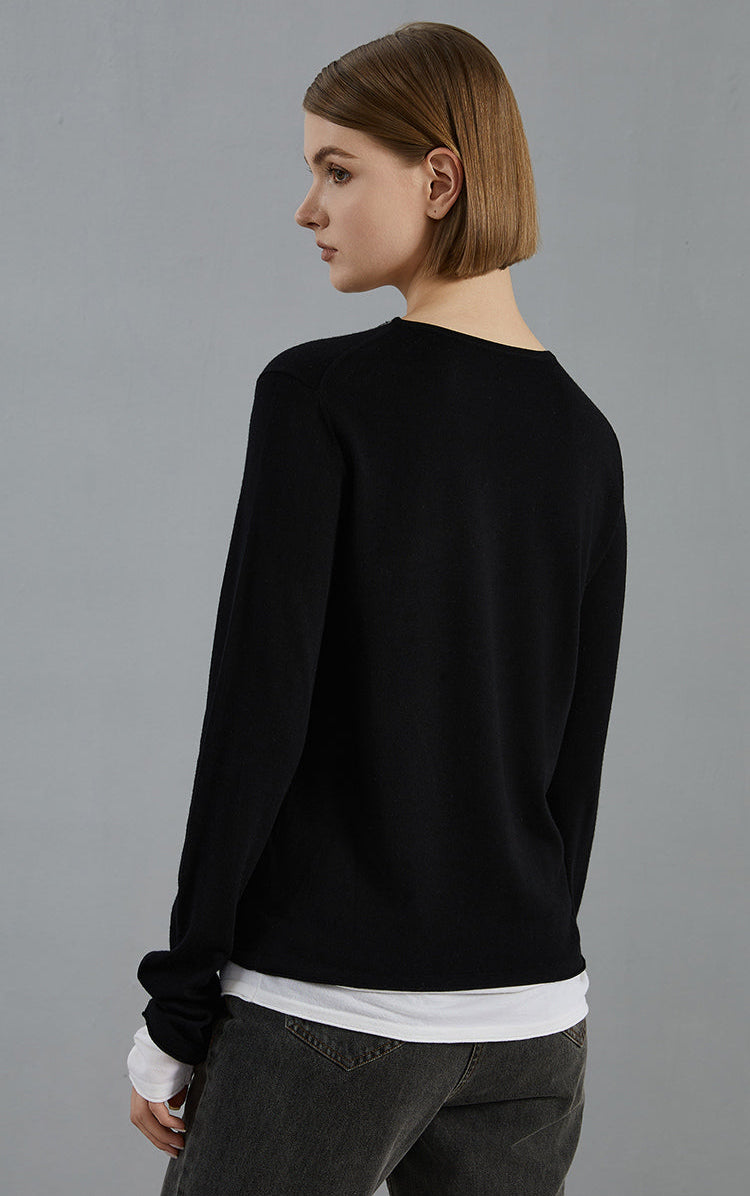 Merino Yünü Bisiklet Yaka Kazak