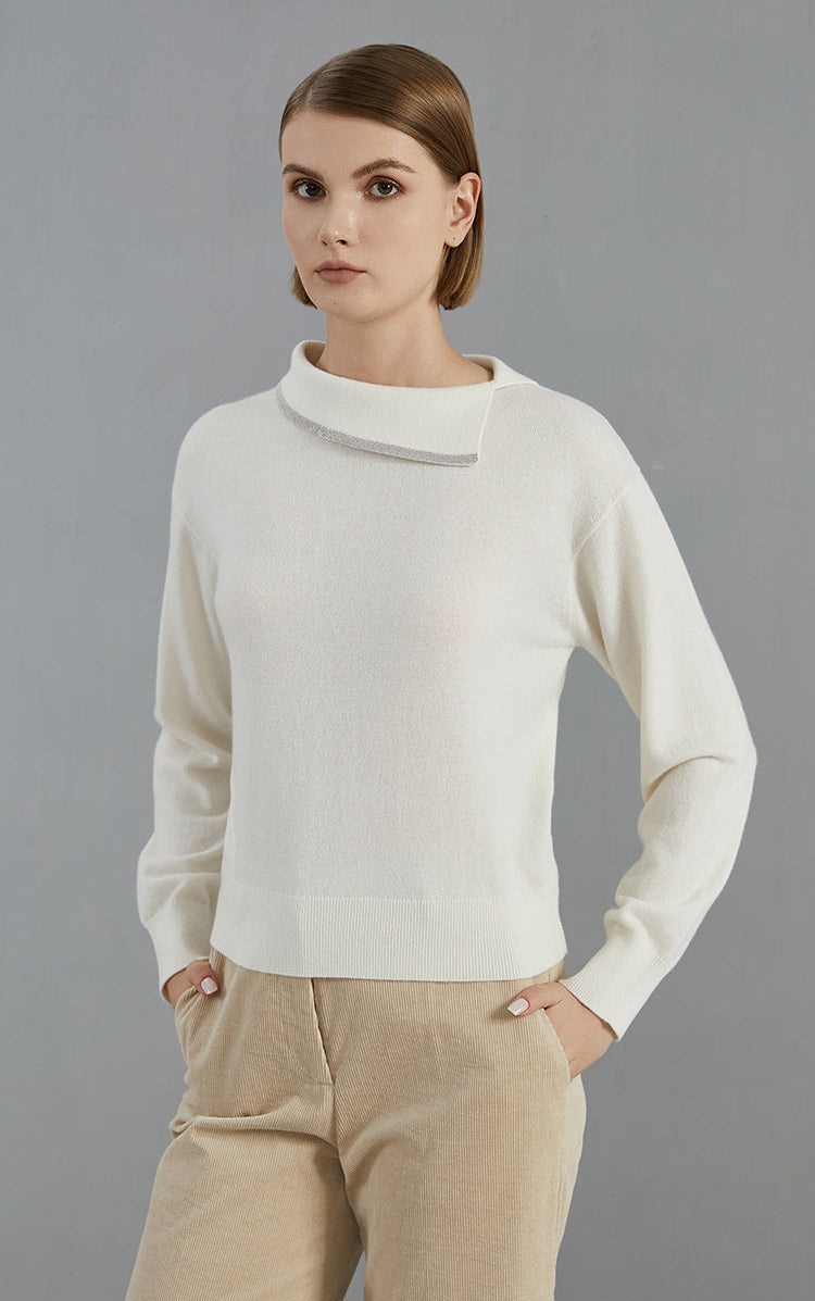 Saf Kaşmir İnce Dokulu Kazak