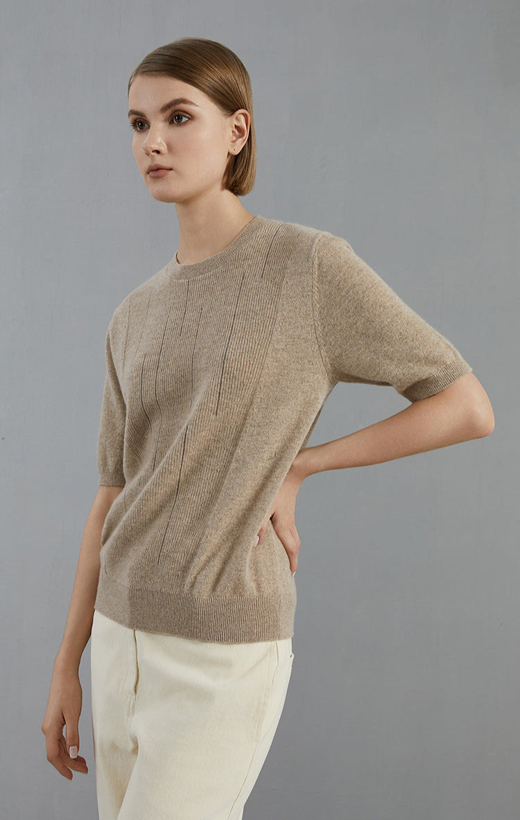 Saf Kaşmir Bisiklet Yaka Kazak