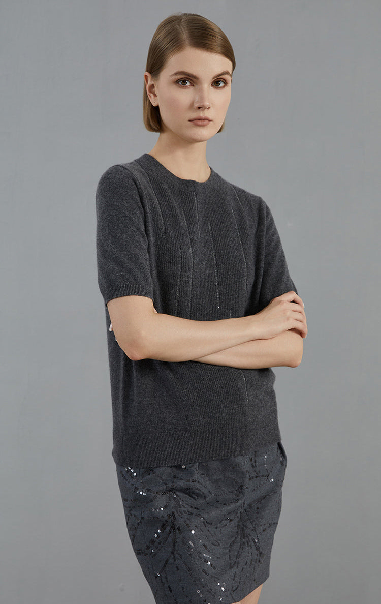 Saf Kaşmir Bisiklet Yaka Kazak