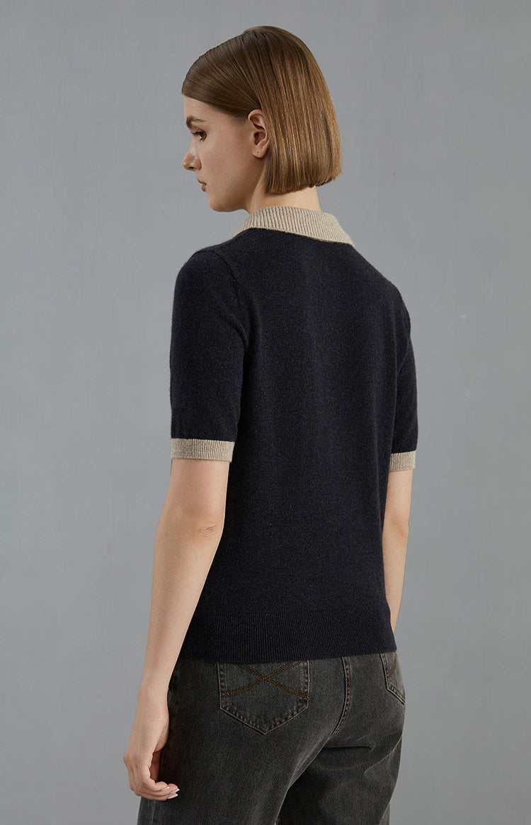 Saf Kaşmir Polo Kazak