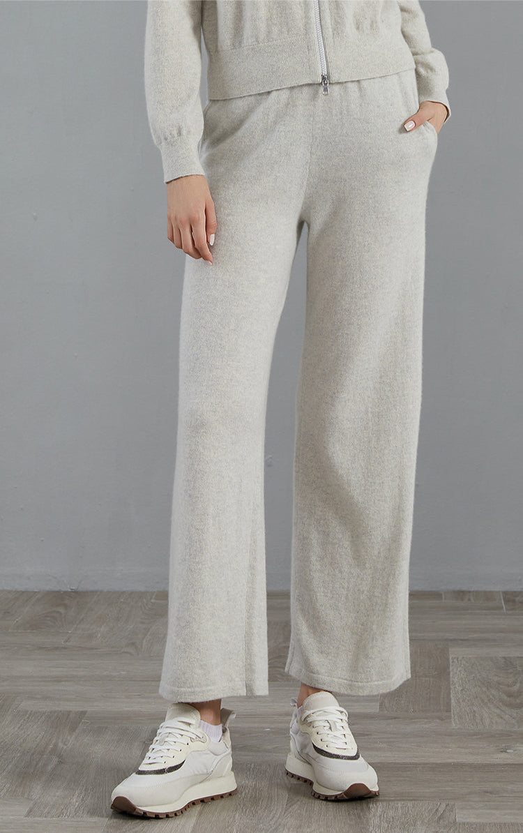 Saf Kaşmir Örgü Rahat Pantolon