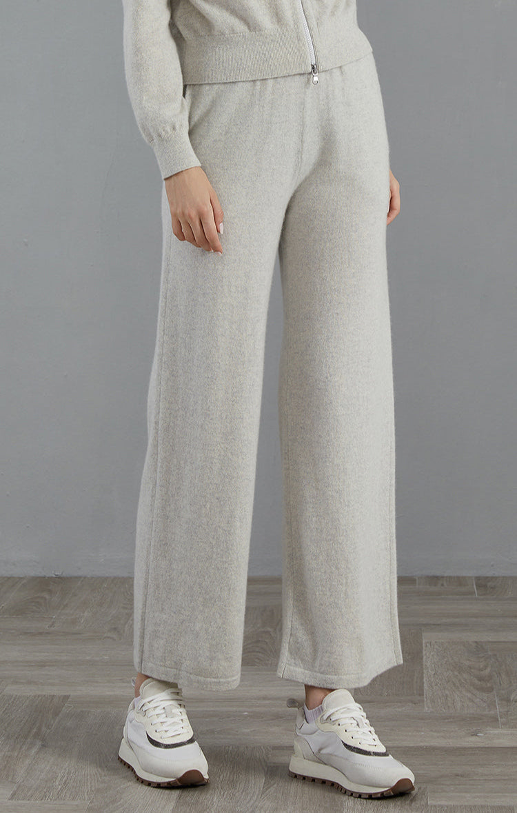 Saf Kaşmir Örgü Rahat Pantolon