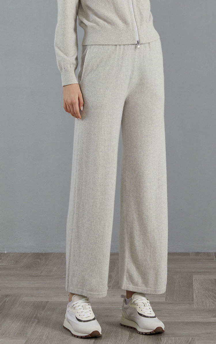 Saf Kaşmir Örgü Rahat Pantolon