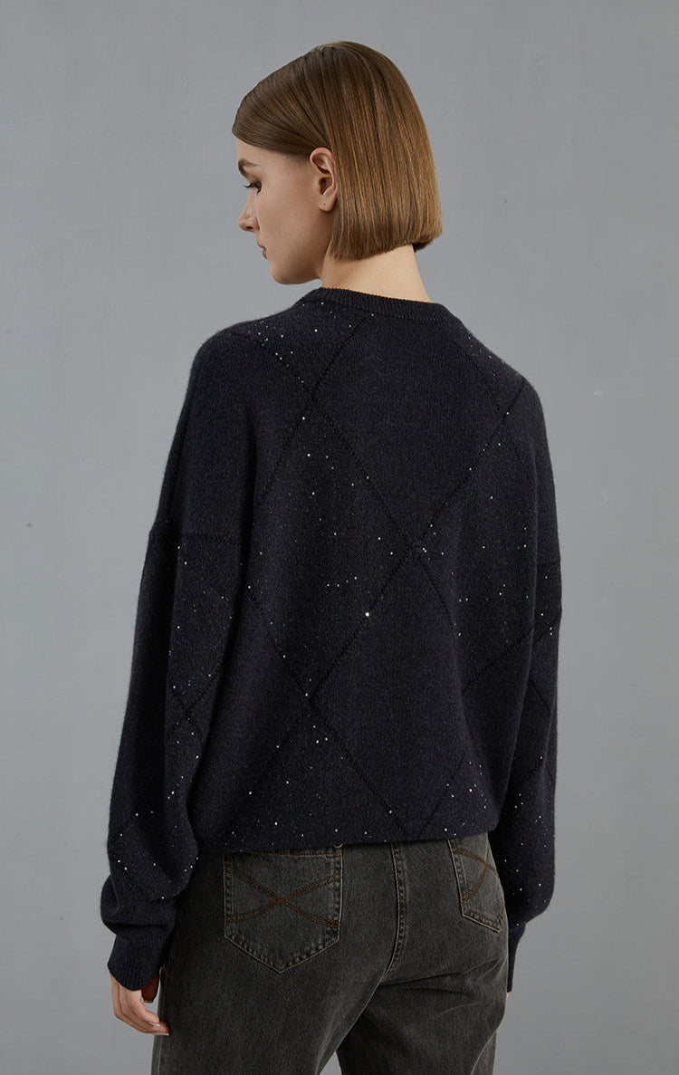 Saf Kaşmir Bisiklet Yaka Kazak